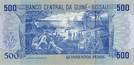 Verso 500 pesos de Guinée Bissau (1993)