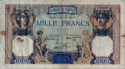 Recto 1 000 Francs (1940)