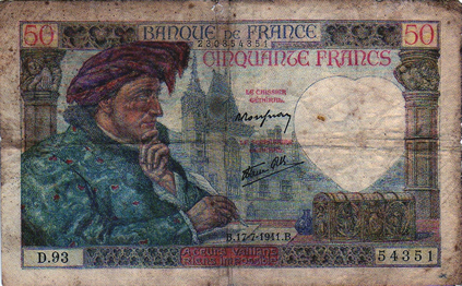 Recto 50 Francs français (1941)