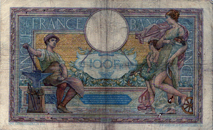 Verso 100 Francs français (1936)