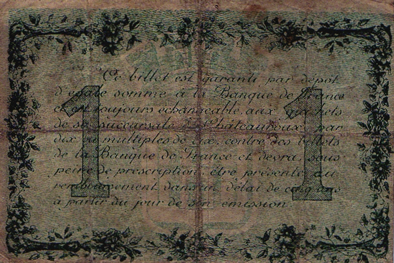 Verso Bon de 1 Franc (1915)